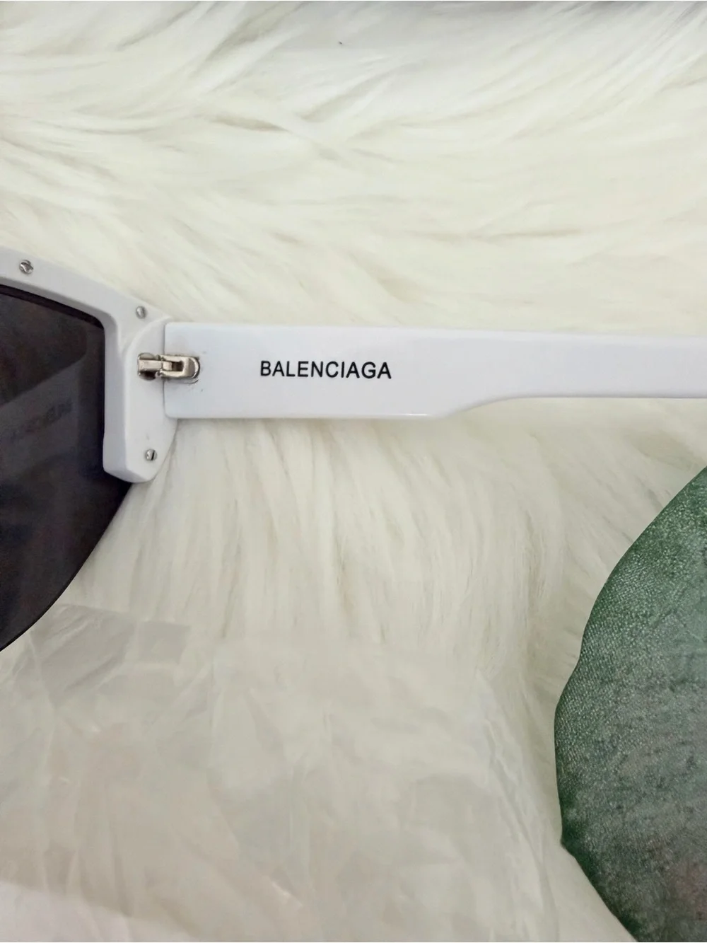 Balenciaga Shield Sunglasses in Black with White Accents